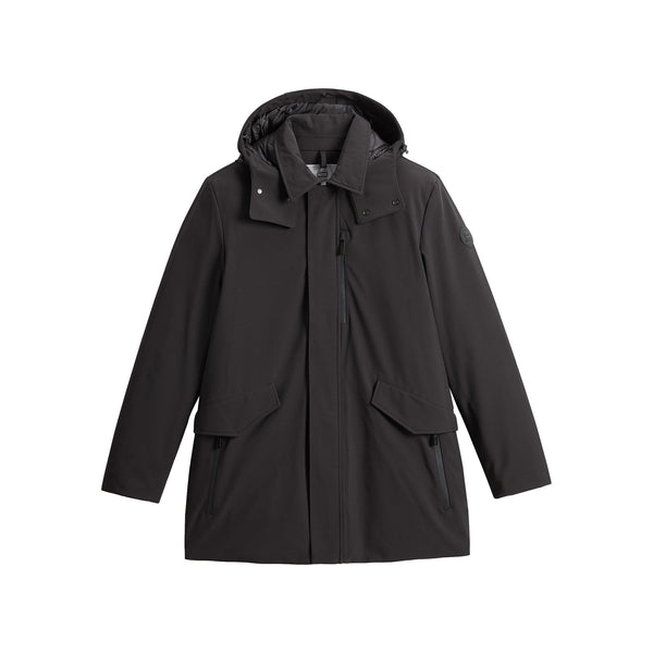 Woolrich Giubbotto Giaccone Uomo Barrow Mac in Softshell Nero A24 - WOOLRICHCFWOOU0792MRUT3496 - 100 - S - Francavilla Moda